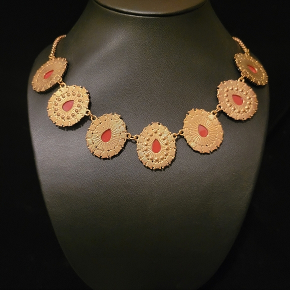 Estate Bohemian Faceted Lucite & Rhinestone Necklace - Picture 5 of 5